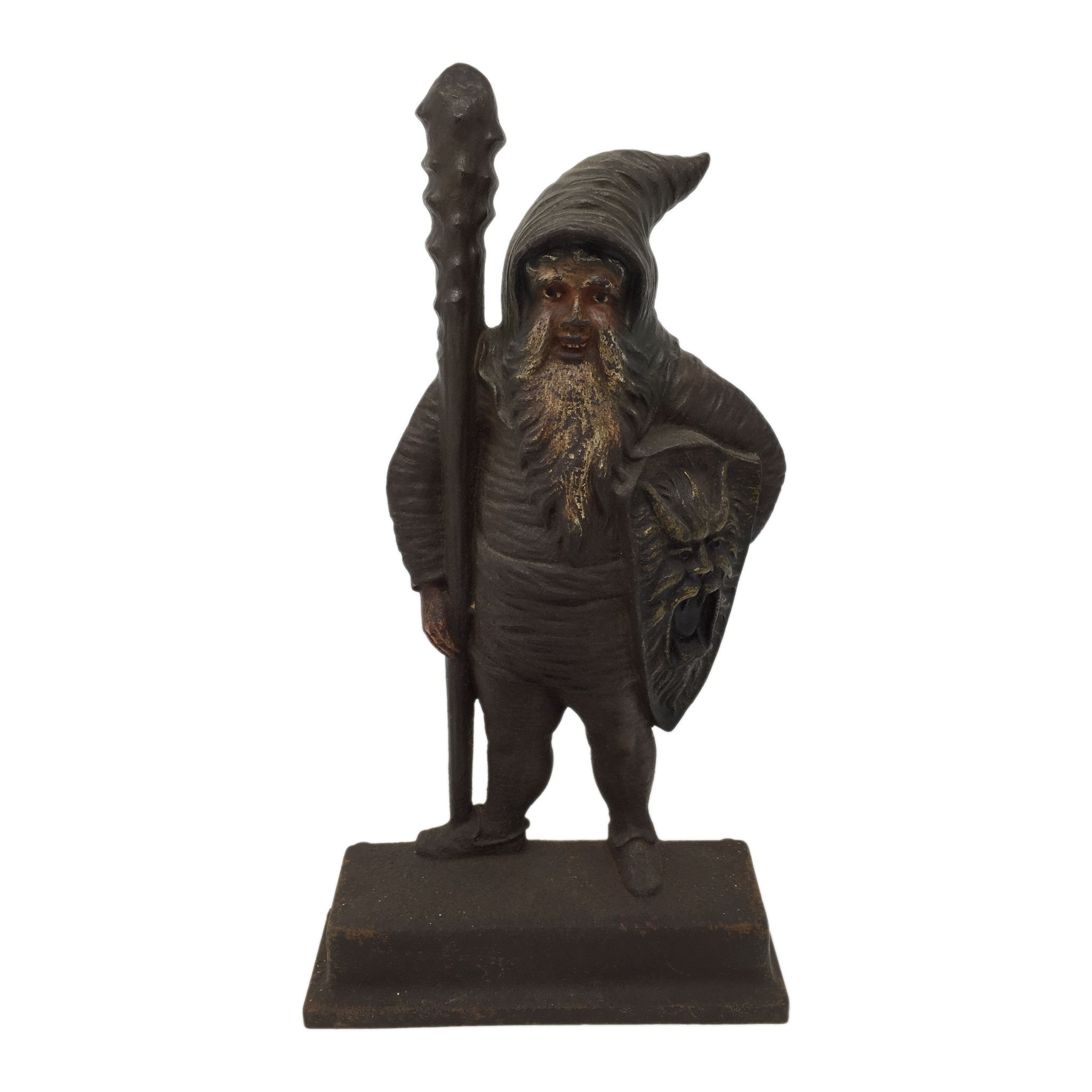 Antique cast iron warrior gnome doorstop by B&H, late 19th century