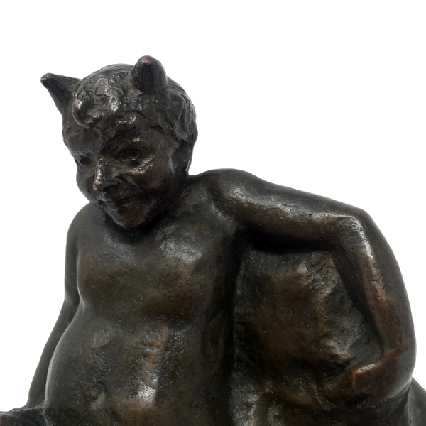 Antique bronze satyr bookends by Zoppo Foundries circa 1914