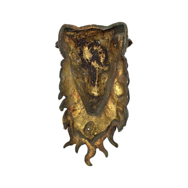 Antique gilt bronze ram's head circa 19th century, Baphomet idol