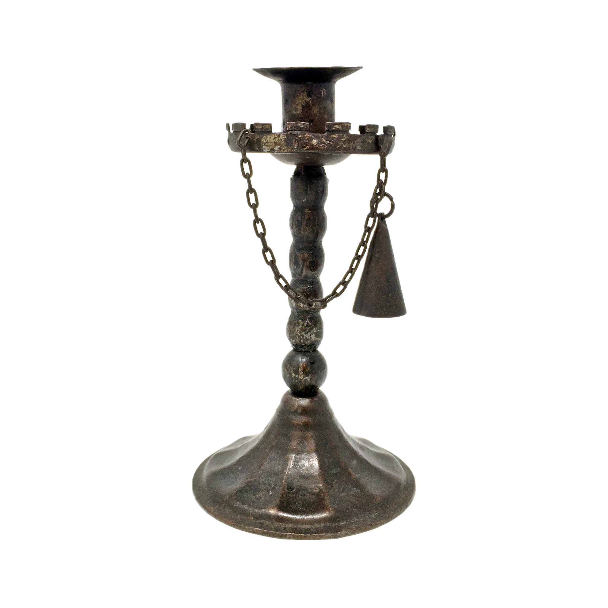 Antique wrought iron candlestick with snuff by Goberg circa 1910