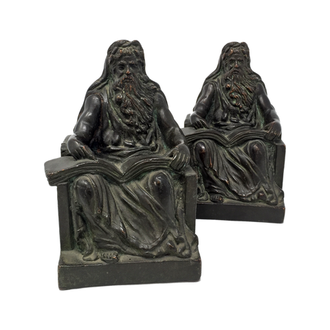 Antique bronze philosopher bookends by KBW circa 1914