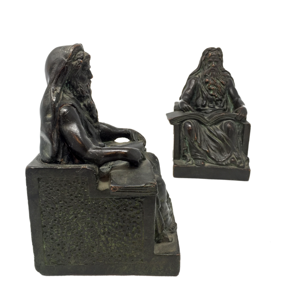 Antique bronze philosopher bookends by KBW circa 1914