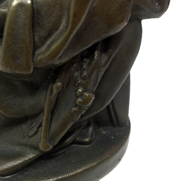 Antique bronze-clad mournful monk bookends by Armor Bronze circa 1922