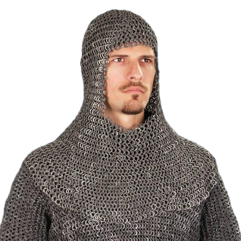 Riveted Dark Aluminum Mail Armor Coif