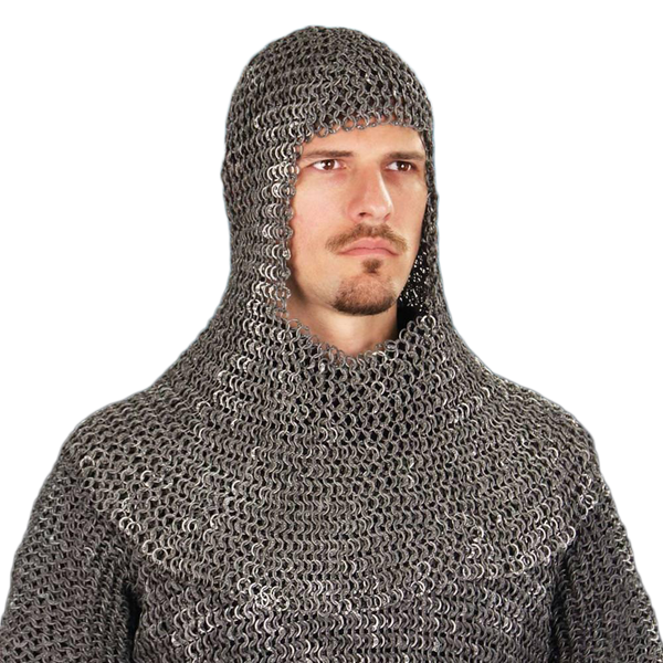 Riveted Dark Aluminum Mail Armor Coif