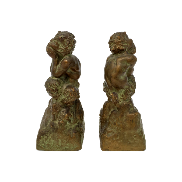 Antique satyr bookends by McClelland Barclay circa late 1930s