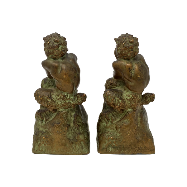 Antique satyr bookends by McClelland Barclay circa late 1930s