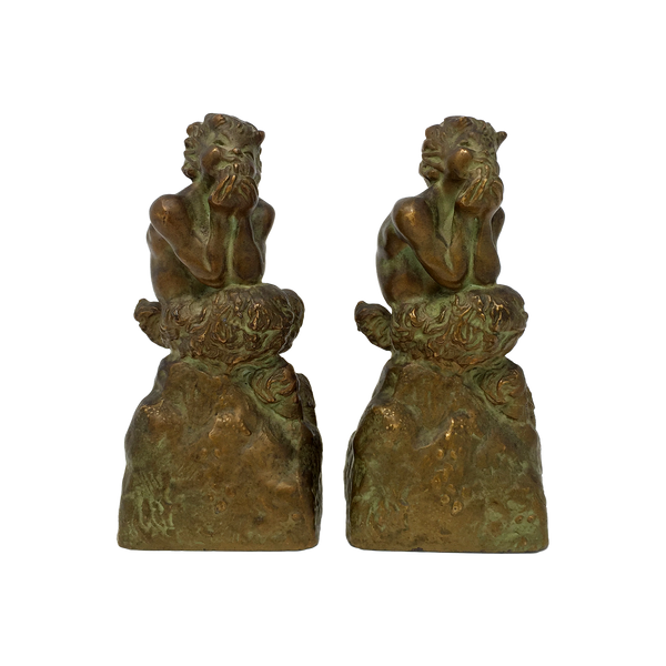 Antique satyr bookends by McClelland Barclay circa late 1930s