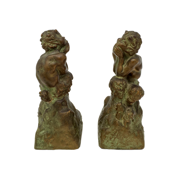 Antique satyr bookends by McClelland Barclay circa late 1930s