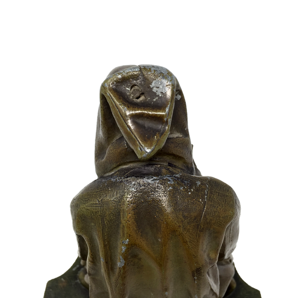 Antique mournful monk bookend by Judd circa 1925