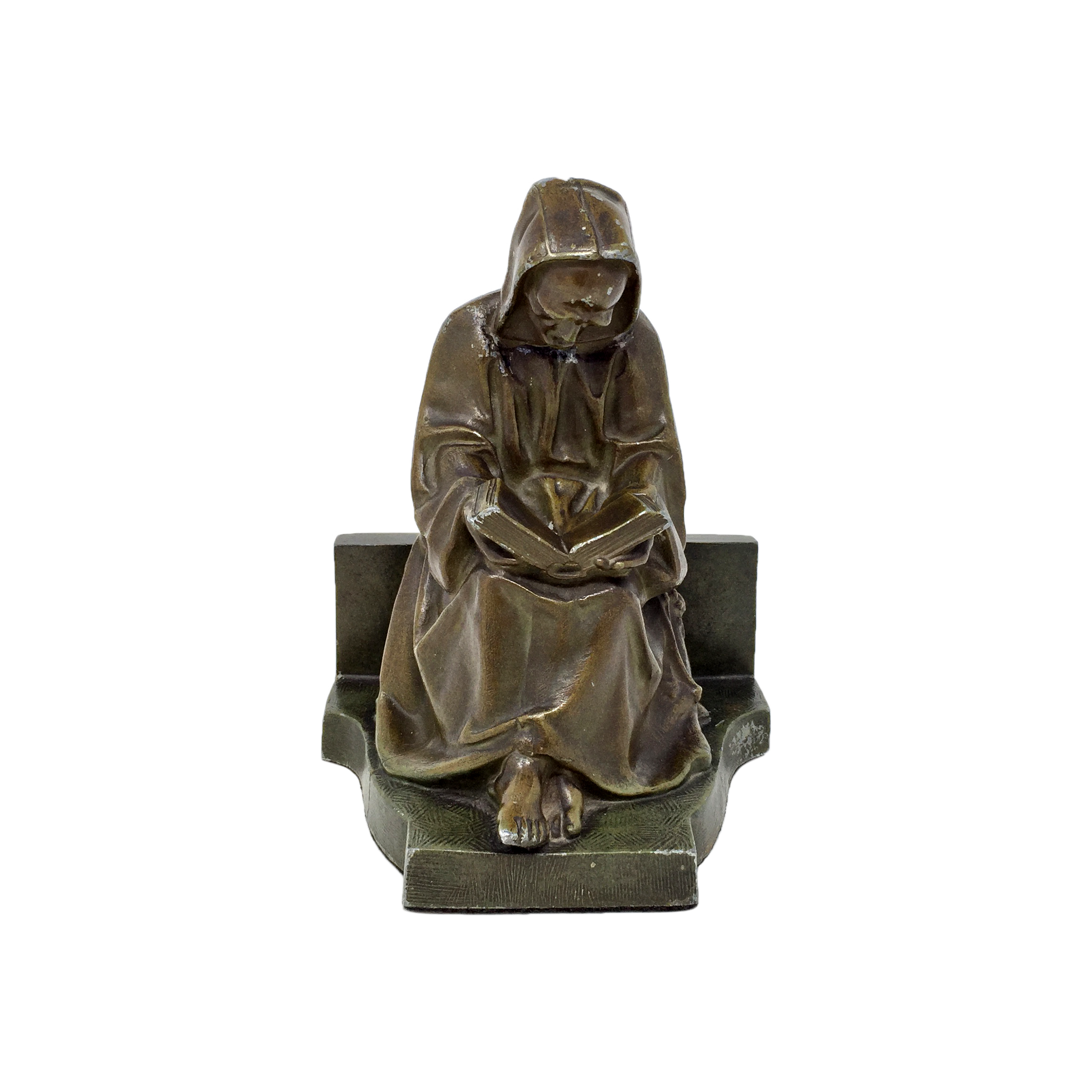 Antique mournful monk bookend by Judd circa 1925