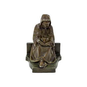 Antique mournful monk bookend by Judd circa 1925