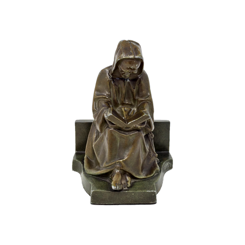 Antique mournful monk bookend by Judd circa 1925