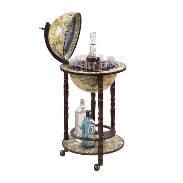 Sixteenth Century Crema Durata Replica Globe Bar Cabinet