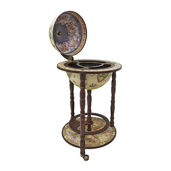 Sixteenth Century Crema Durata Replica Globe Bar Cabinet