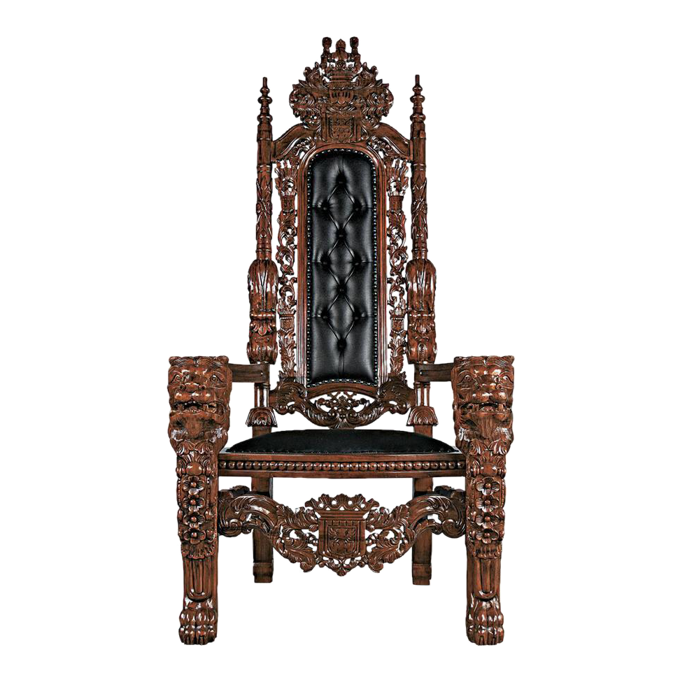 The Lord Raffles Leather Lion Throne Chair