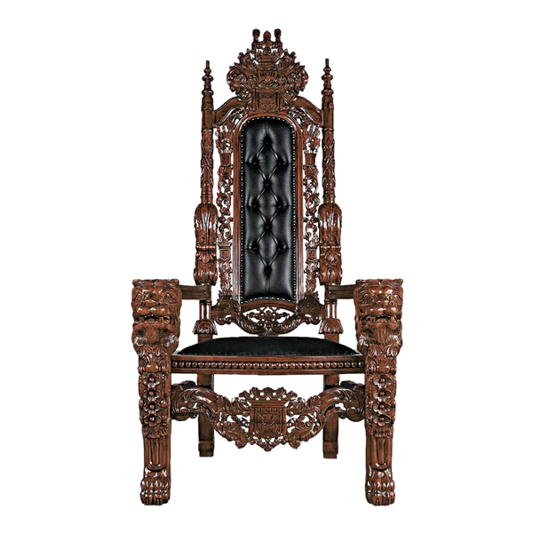 The Lord Raffles Leather Lion Throne Chair