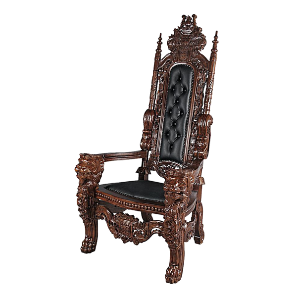 The Lord Raffles Leather Lion Throne Chair