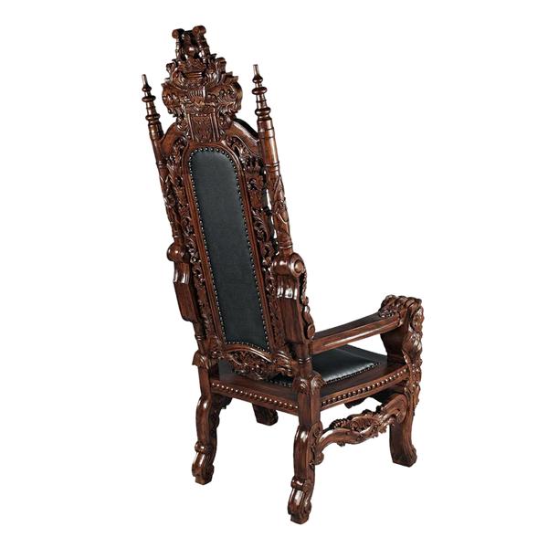 The Lord Raffles Leather Lion Throne Chair