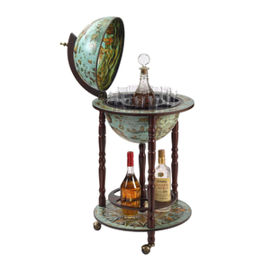Sixteenth Century Cielo Blue Replica Globe Bar Cabinet