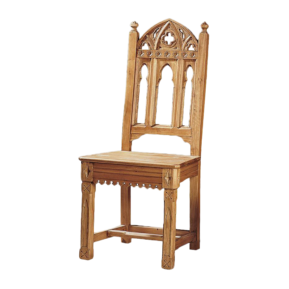 Sudbury Hand-Carved Solid Pine Gothic Side Chair