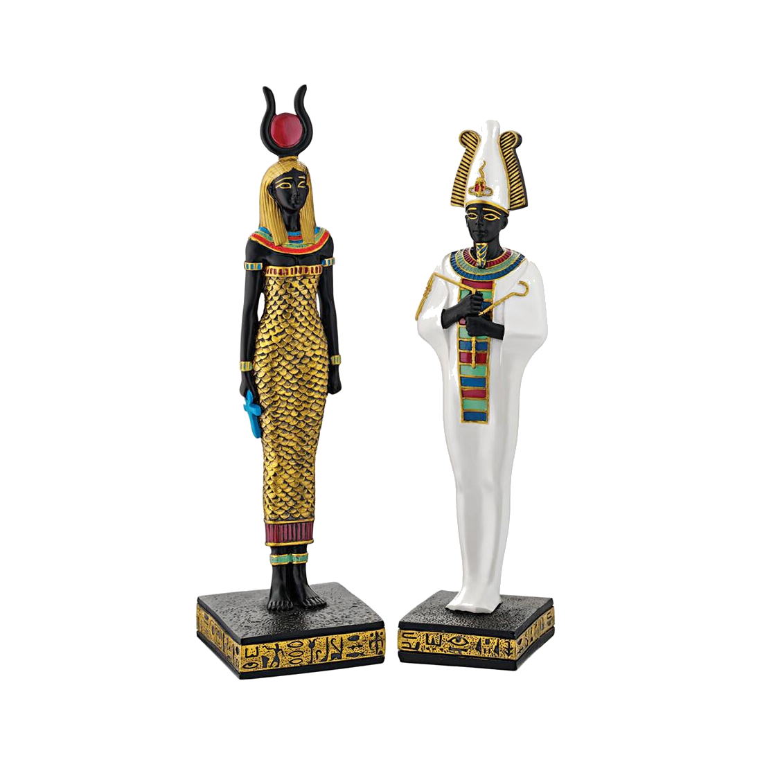 Osiris and Hathor Statue Set