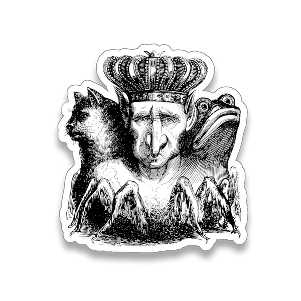 Bael demon sticker from 1863 illustration in Dictionnaire Infernal