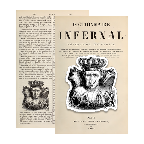 Bael demon sticker from 1863 illustration in Dictionnaire Infernal