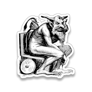 Belphegor demon sticker from 1863 illustration in Dictionnaire Infernal