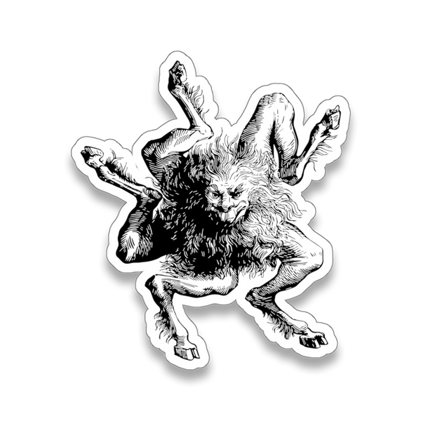 Buer demon sticker from 1863 illustration in Dictionnaire Infernal