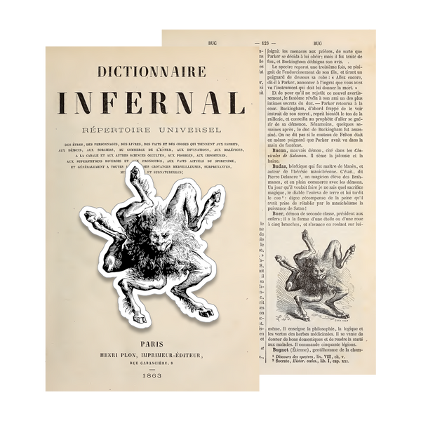 Buer demon sticker from 1863 illustration in Dictionnaire Infernal