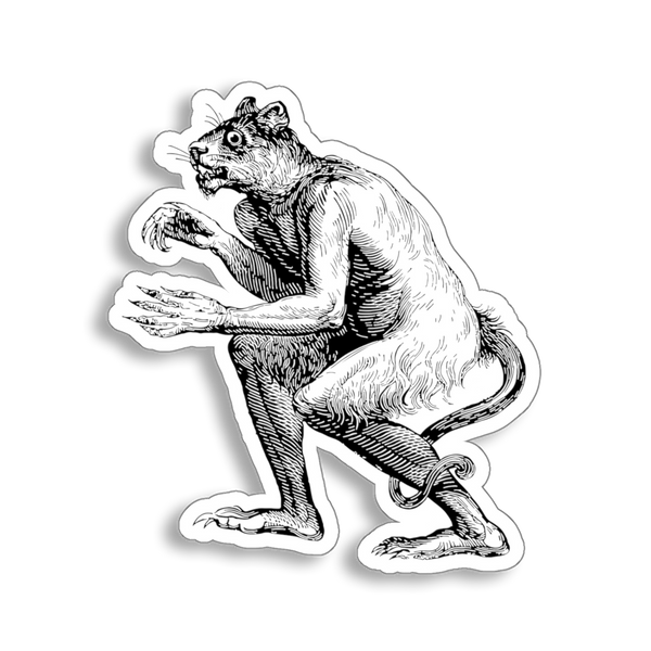 Flauros demon sticker from 1863 illustration in Dictionnaire Infernal