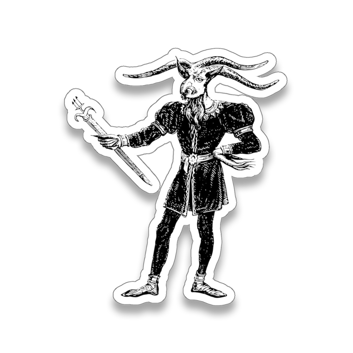 Master Léonard demon sticker from 1863 illustration in Dictionnaire Infernal