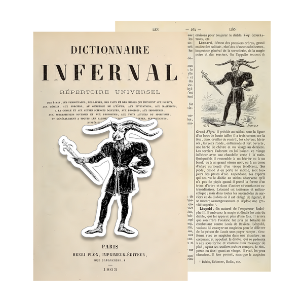 Master Léonard demon sticker from 1863 illustration in Dictionnaire Infernal