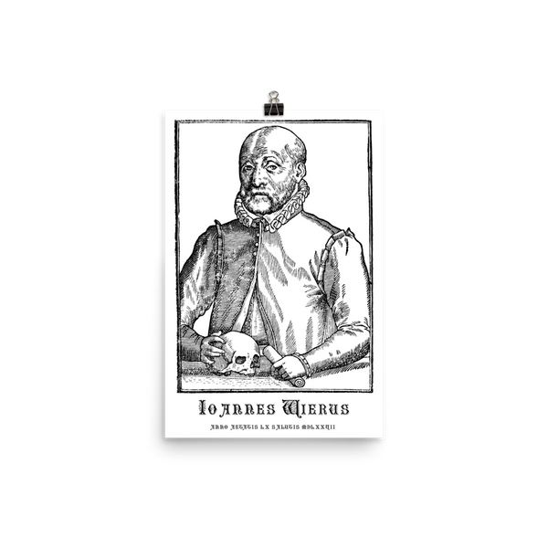 Ioannes Wierus a.k.a. Johann Weyer 16th century demonologist poster